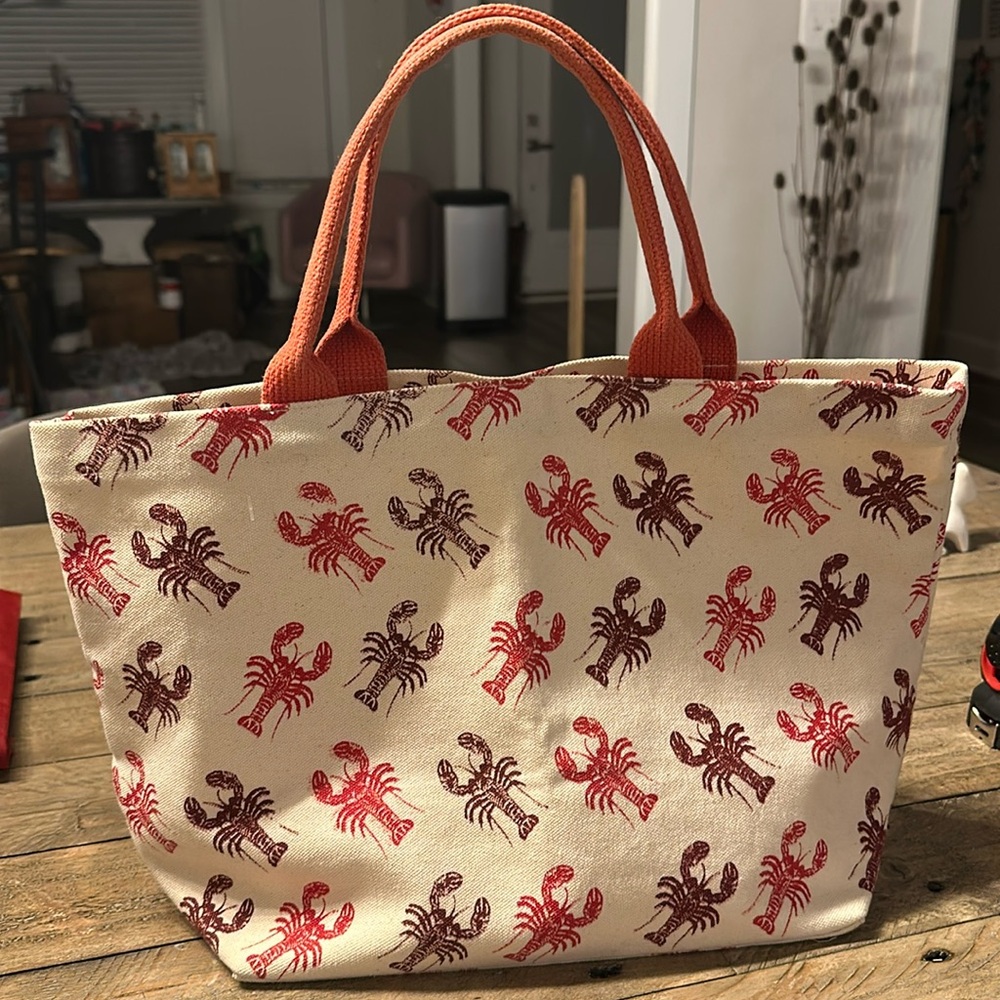 Adorable lobster canvas tote